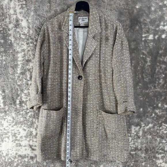 Charles Gray London Sz M Outdoor Notched Overcoat Gray Long Sleeve Lined Button - Picture 2 of 8